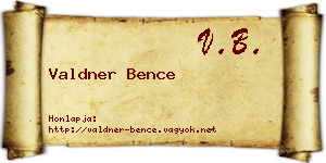 Valdner Bence névjegykártya